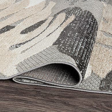 World Rug Gallery Contemporary Large Leaf Rug