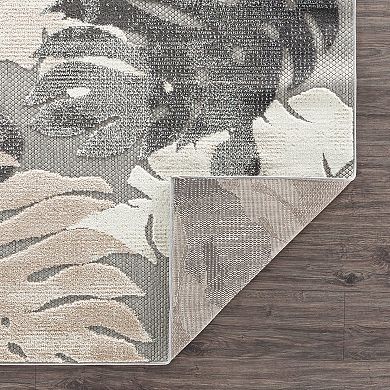 World Rug Gallery Contemporary Large Leaf Rug