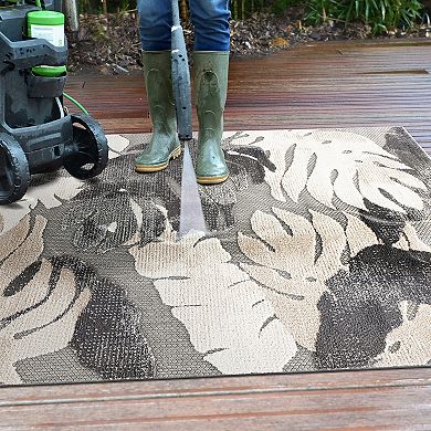 World Rug Gallery Contemporary Large Leaf Rug