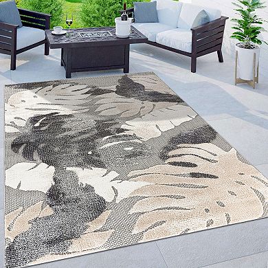 World Rug Gallery Contemporary Large Leaf Rug