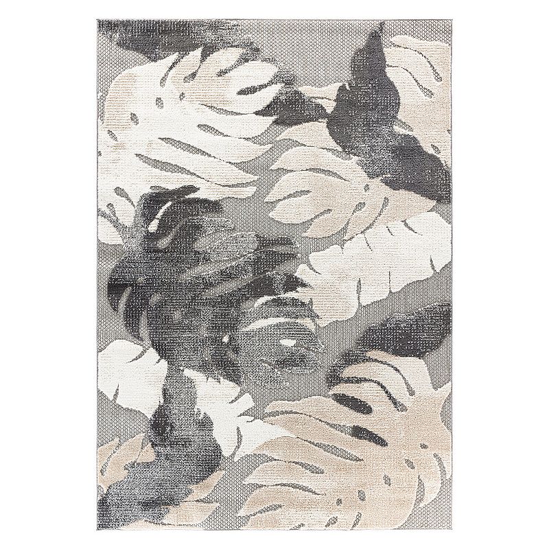 World Rug Gallery Contemporary Floral Rug, Grey, 8X10 Ft