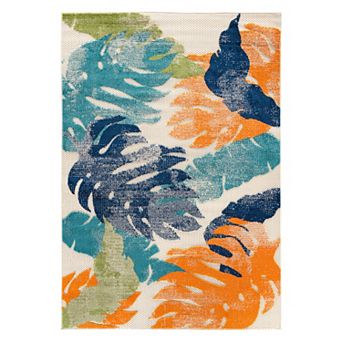 World Rug Gallery Contemporary Large Leaf Rug