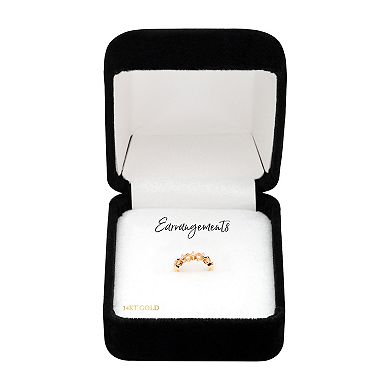 Earrangements 14k Gold with Cubic Zirconia Side Hinged Segment Clicker