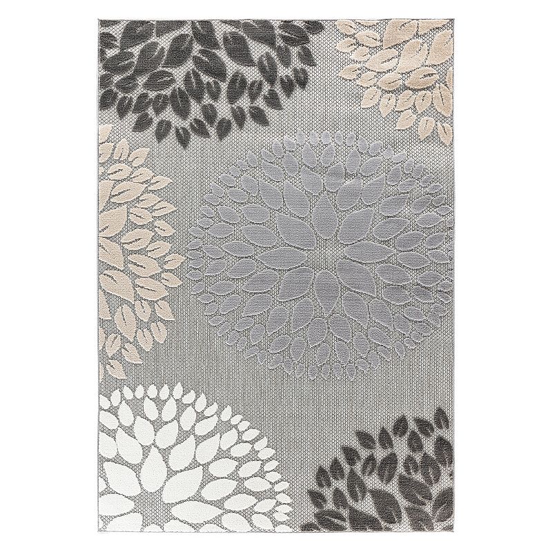 World Rug Gallery Contemporary Floral Rug, Grey, 8X10 Ft