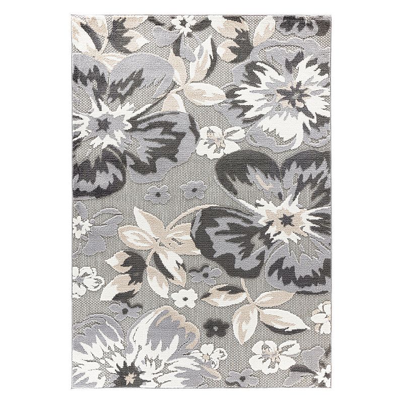 World Rug Gallery Contemporary Floral Rug, Grey, 8X10 Ft