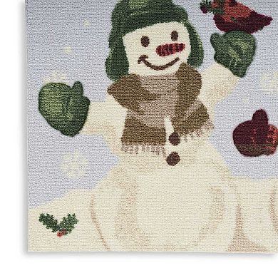 St. Nicholas Square® Snowman Duo Holiday 19.5'' x 30'' Accent Rug