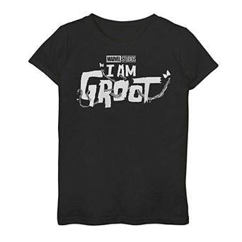 Girls 7-16 Marvel I am Groot Black Logo Graphic Tee