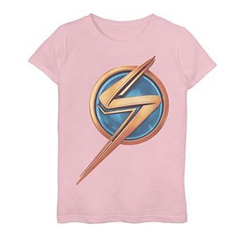Girls 7-16 Marvel Ms Marvel Bronze And Blue Logo Icon Graphic Tee