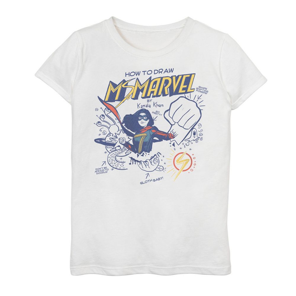 Girls 7-16 Marvel Ms Marvel How To Draw Ms Marvel Tee