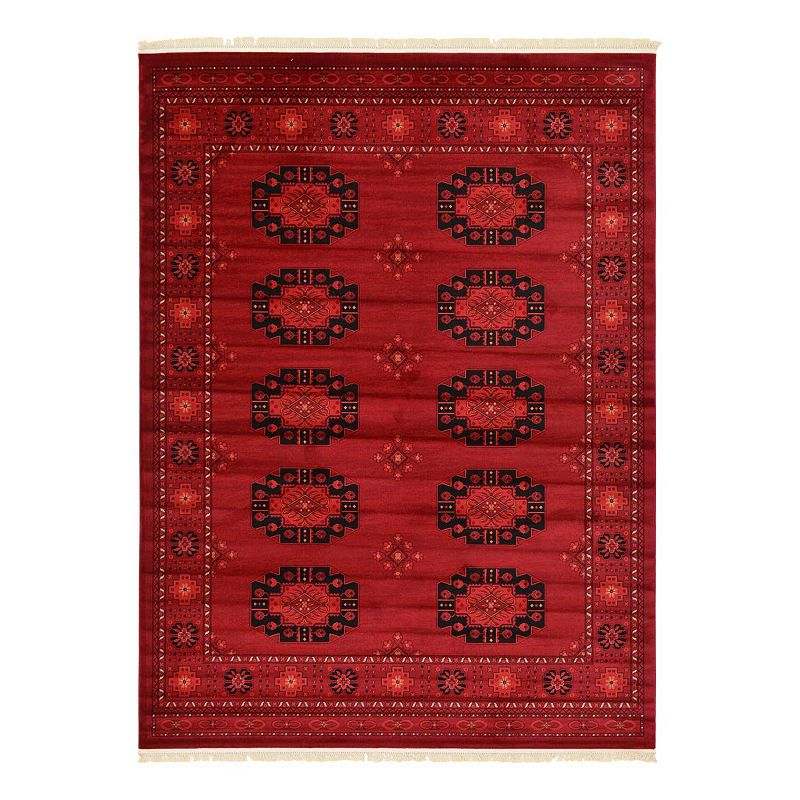 Unique Loom Sughd Tekke Rug, Red, 9X12 Ft