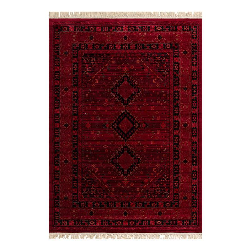 Unique Loom Sheibani Tekke Rug, Red, 8Ft Rnd