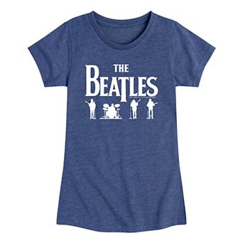 Girls 7-16 The Beatles White Silhouettes Graphic Tee