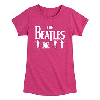 Girls 7-16 The Beatles White Silhouettes Graphic Tee