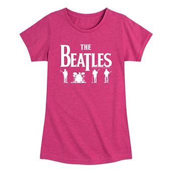 Girls 7-16 The Beatles White Silhouettes Graphic Tee