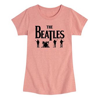 Girls 7-16 The Beatles Black Silhouettes Graphic Tee