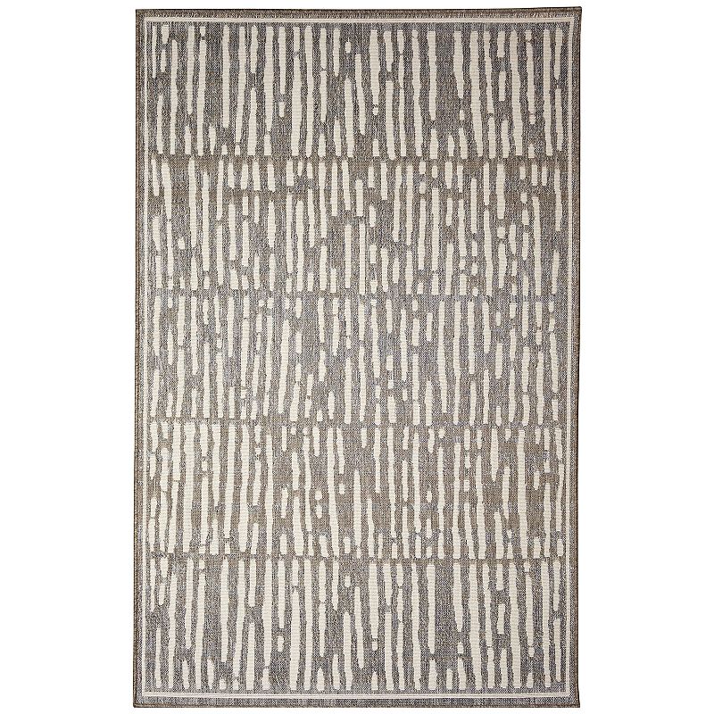 Liora Manne Cove Bamboo Indoor Outdoor Rug, Grey, 6.5X9 Ft