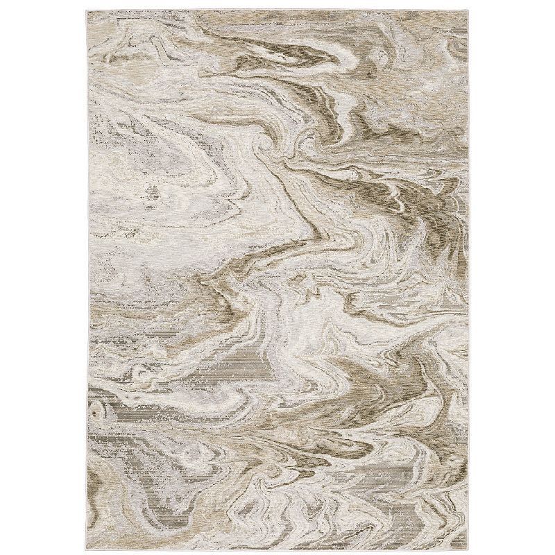 StyleHaven Nelson Marbled Abstract Area Rug, White, 10X13 Ft