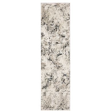 StyleHaven Nelson Distressed Grey & Ivory Abstract Area Rug