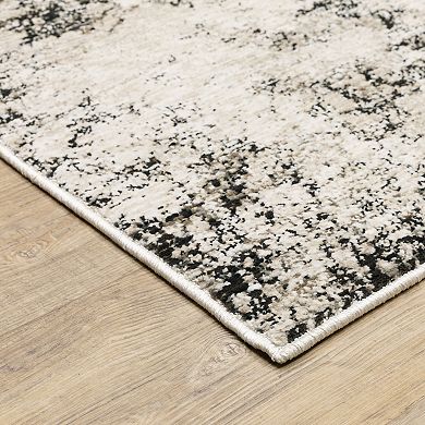 StyleHaven Nelson Distressed Grey & Ivory Abstract Area Rug