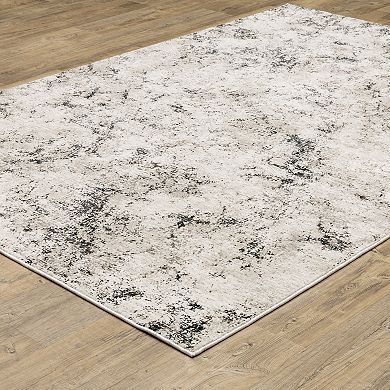 StyleHaven Nelson Distressed Grey & Ivory Abstract Area Rug