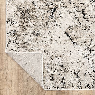 StyleHaven Nelson Distressed Grey & Ivory Abstract Area Rug