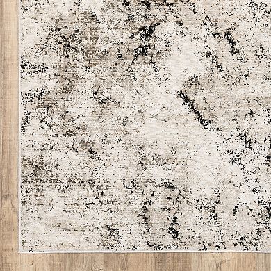 StyleHaven Nelson Distressed Grey & Ivory Abstract Area Rug