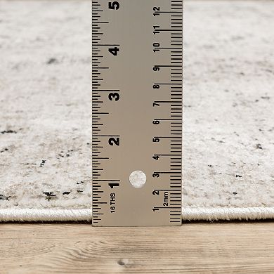 StyleHaven Nelson Distressed Grey & Ivory Abstract Area Rug
