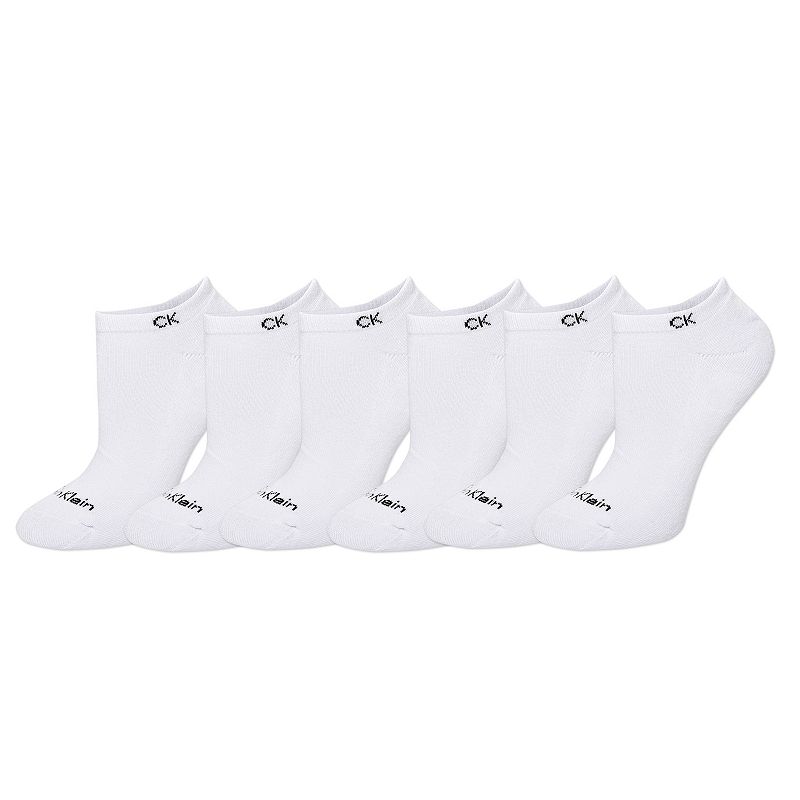 Womens Calvin Klein 6 Pack No Show Socks, Size: 9-11, White