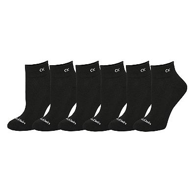 Women s Calvin Klein 6 Pack Quarter Socks Size 9 11 Black