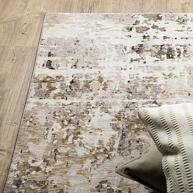 StyleHaven Nelson Distressed Ivory Abstract Area Rug