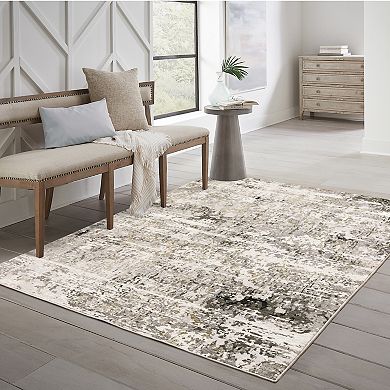 StyleHaven Nelson Distressed Ivory Abstract Area Rug