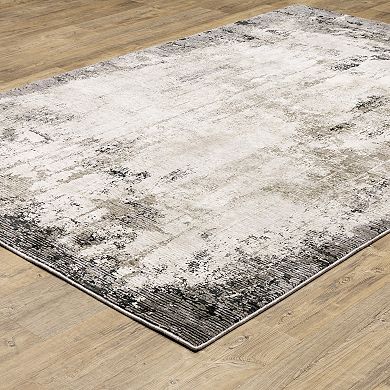 StyleHaven Nelson Industrial Grey & Ivory Abstract Area Rug