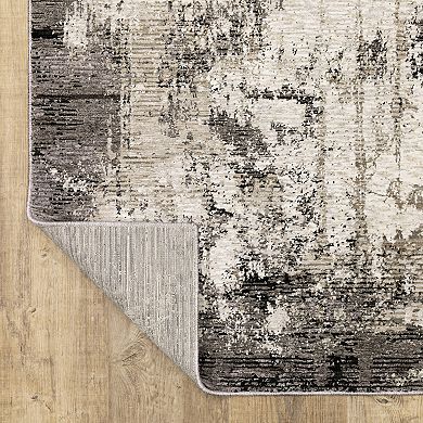 StyleHaven Nelson Industrial Grey & Ivory Abstract Area Rug