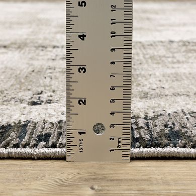 StyleHaven Nelson Industrial Grey & Ivory Abstract Area Rug