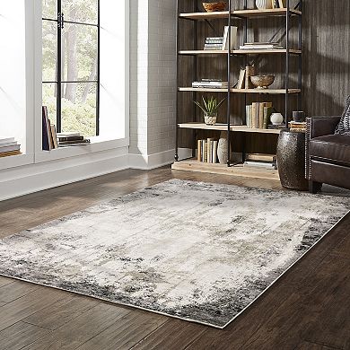 StyleHaven Nelson Industrial Grey & Ivory Abstract Area Rug