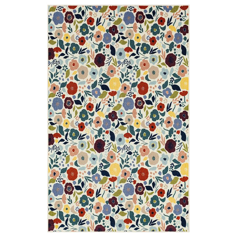 Mohawk Home Scattered Garden Rug, White, 5X8 Ft