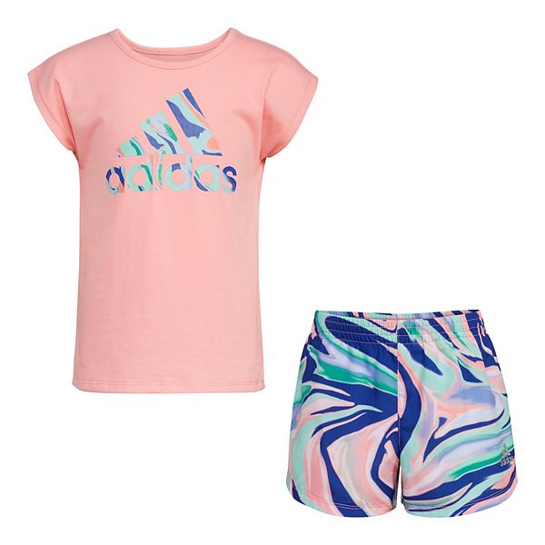 Baby u0026 Toddler Girl Adidas Tee u0026 Woven Short Set