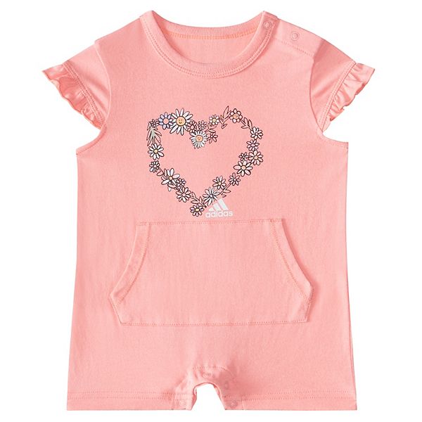 Baby Girl Adidas Graphic Cap Sleeve Romper