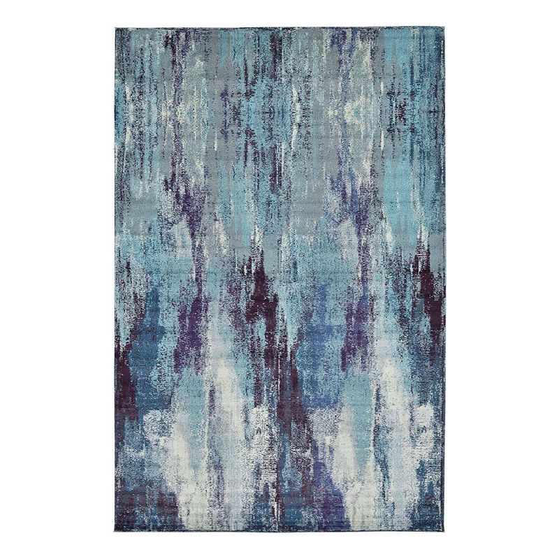 Unique Loom Lilly Jardin Rug, Blue, 8Ft Sq