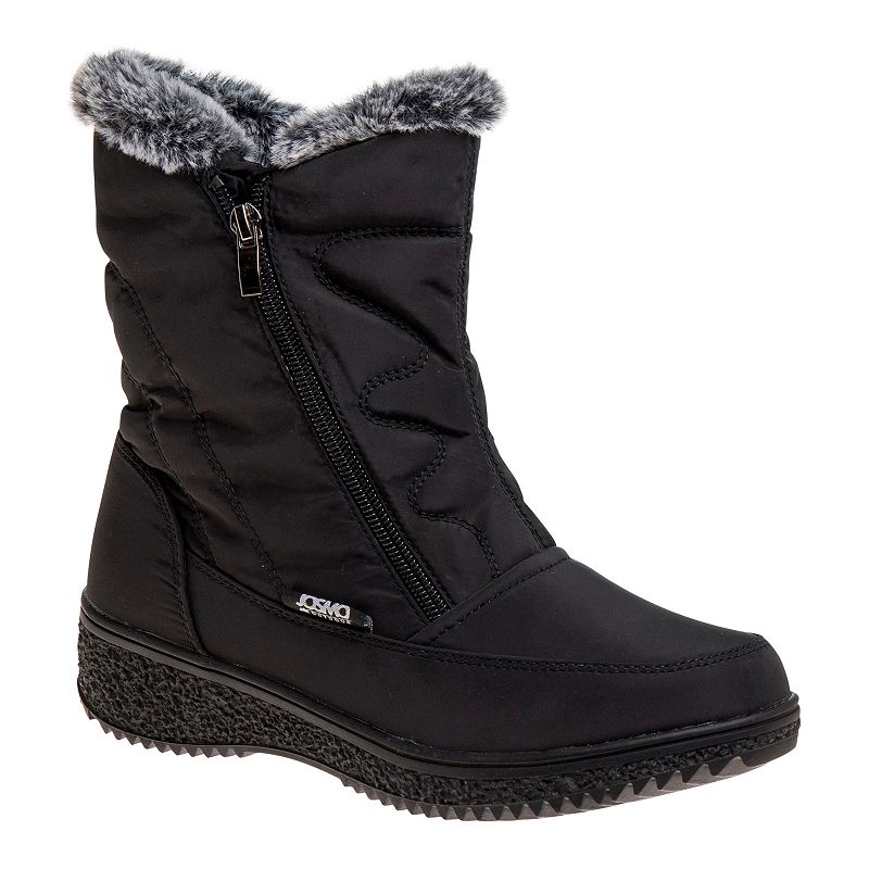 Josmo Womens Faux-Fur Winter Boots, Size: 5, Black