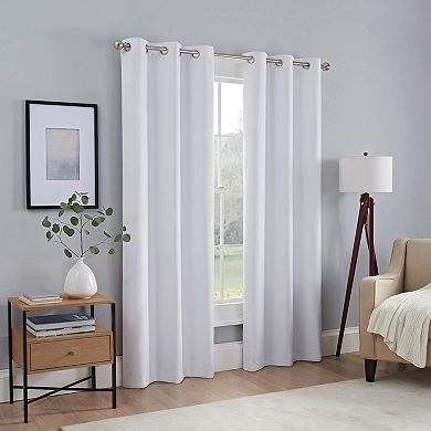 eclipse Khloe 100% Absolute Zero Blackout Solid Textured Thermaback Window Curtain Panel