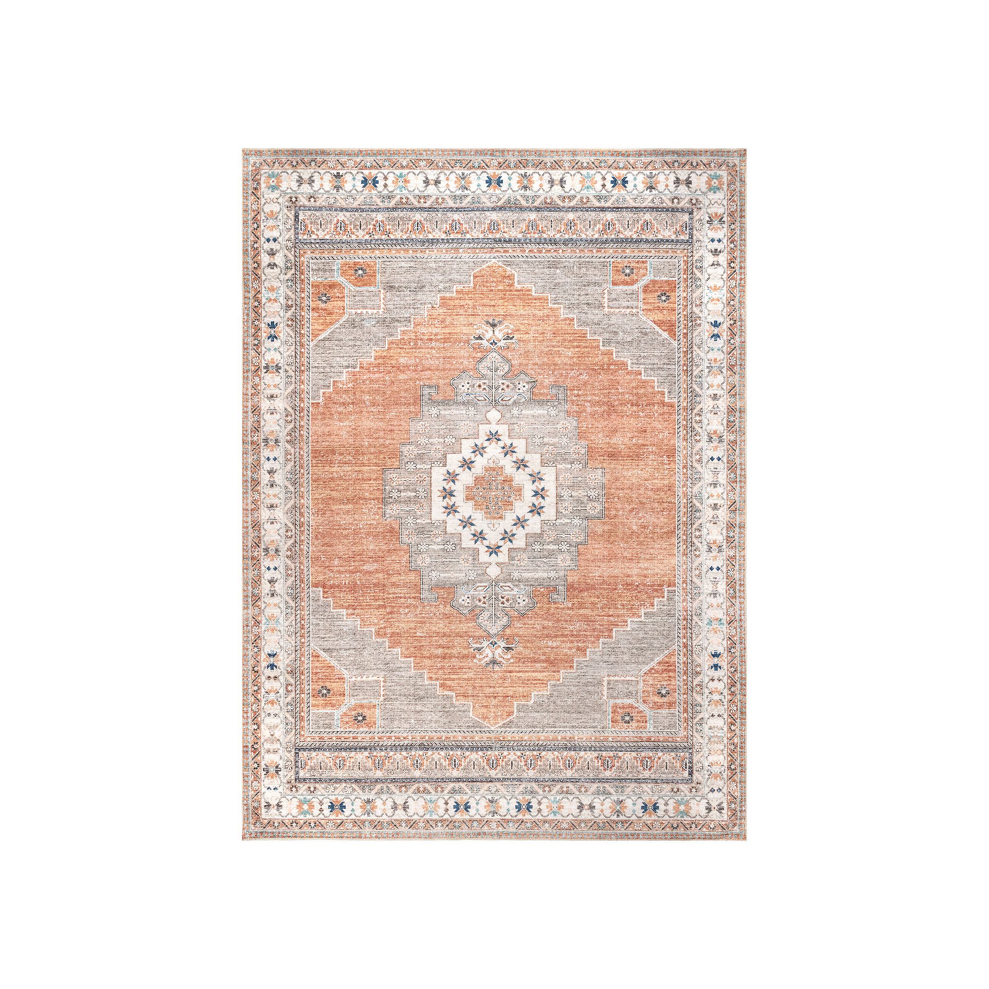 nuLOOM Alicia Machine Washable Medallion Area Rug, Red