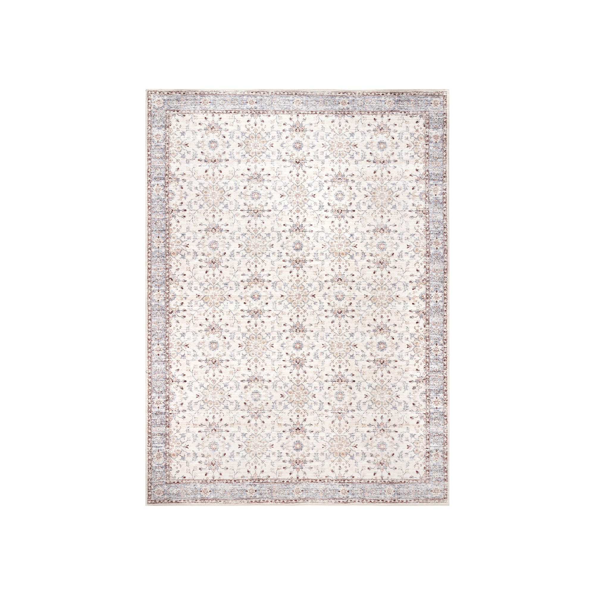 nuLOOM Gemma Machine Washable Transitional Floral Area Rug, Light Beige