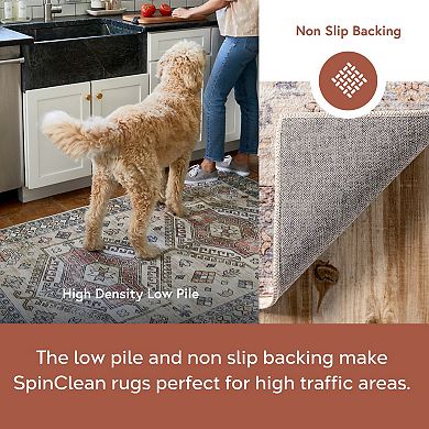 nuLOOM Gemma Machine Washable Transitional Floral Area Rug