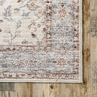 nuLOOM Gemma Machine Washable Transitional Floral Area Rug