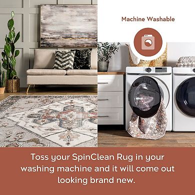 nuLOOM Mali Machine Washable Traditional Medallion Area Rug