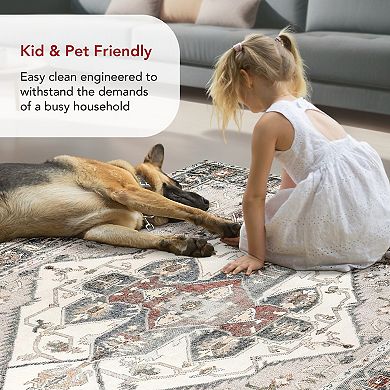 nuLOOM Mali Machine Washable Traditional Medallion Area Rug