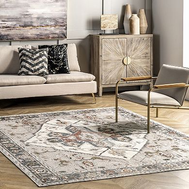 nuLOOM Mali Machine Washable Traditional Medallion Area Rug