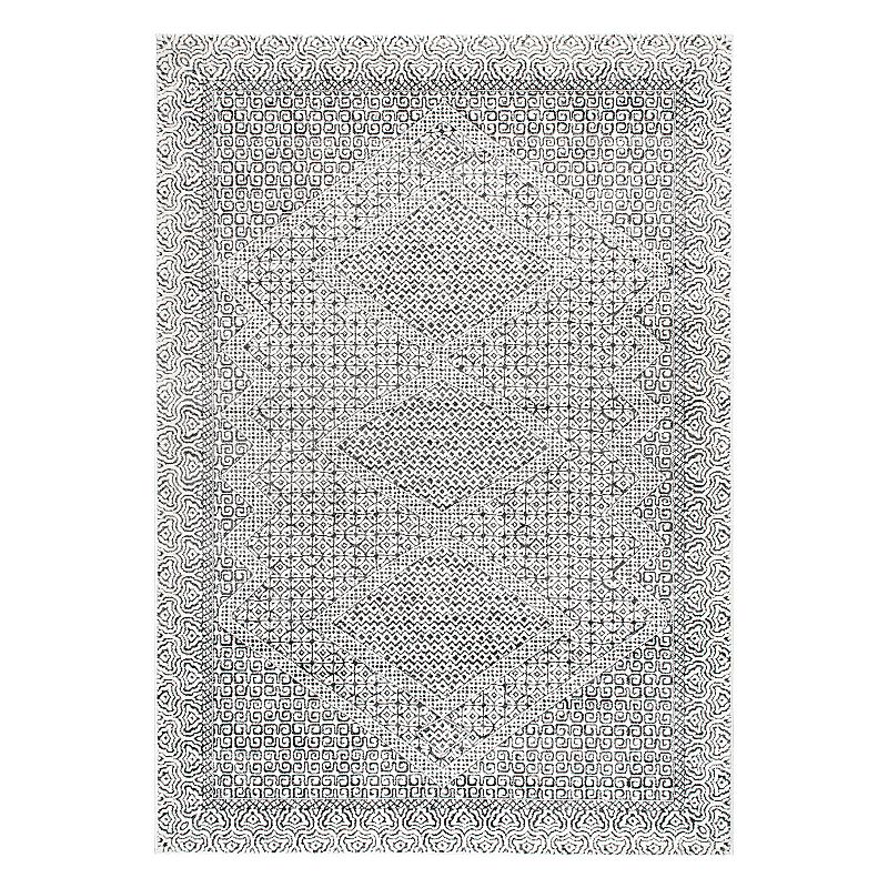 nuLOOM Vintage Exie Area Rug, Grey, 6Ft Rnd