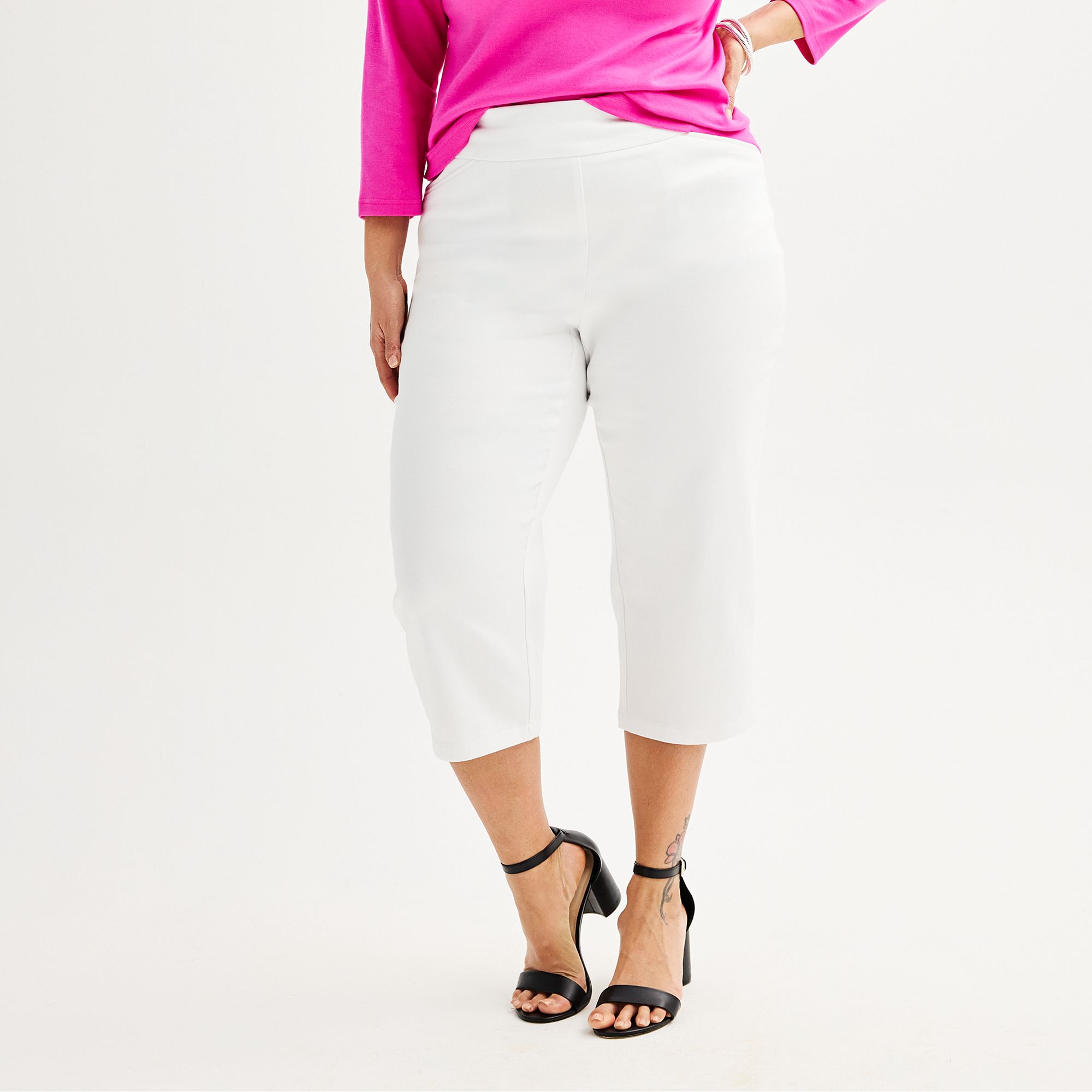 Plus Size Croft & Barrow® Effortless Stretch Capri Pants, Womens, Size: 1